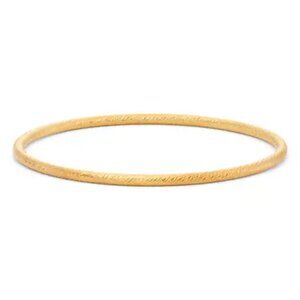 FZN 14K Gold Plate Sterling Silver Textured Bangle Bracelet